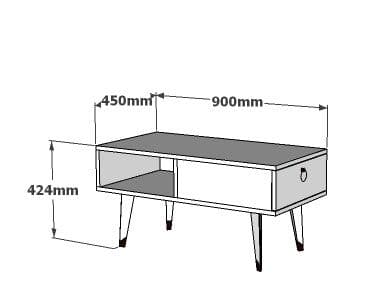 Sofabord Delux - Safir, Hvid