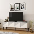 Miniatyrbilde 3 av 7: TV-stativ Draw - Hvit, svart marmor