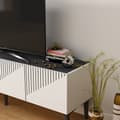 Miniatyrbilde 5 av 7: TV-stativ Draw - Hvit, svart marmor