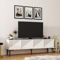 Miniatyrbilde 2 av 7: TV-stativ Draw - Hvit, svart marmor