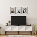 Miniatyrbilde 1 av 7: TV-stativ Draw - Hvit, svart marmor