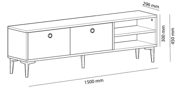 TV-stativ Clara - Sapphire Oak