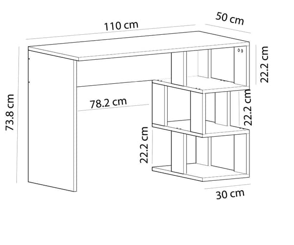 Arbetsbord Dardanos - Vit, Safir Ek