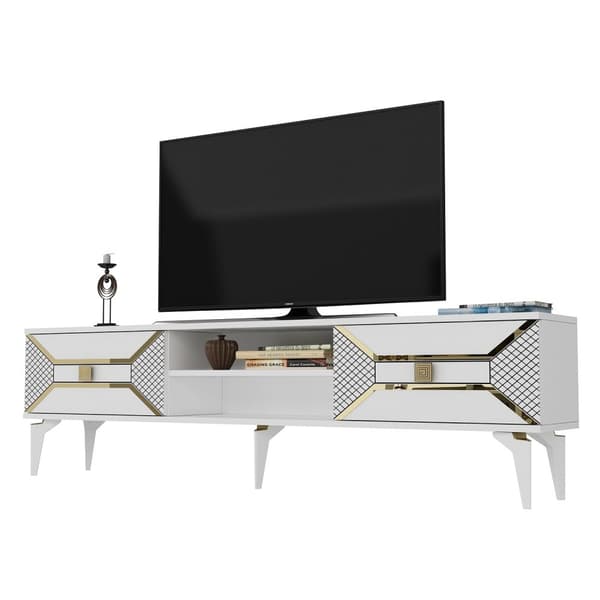 TV-stativ Yumedi - Hvit, Gull