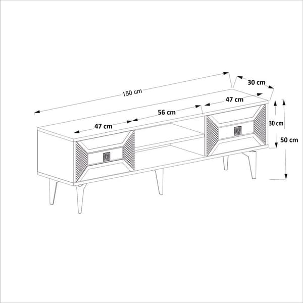 TV-stativ Yumedi - Hvit, Gull