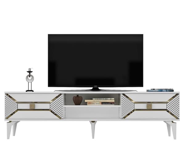 TV-stativ Yumedi - Hvit, Gull