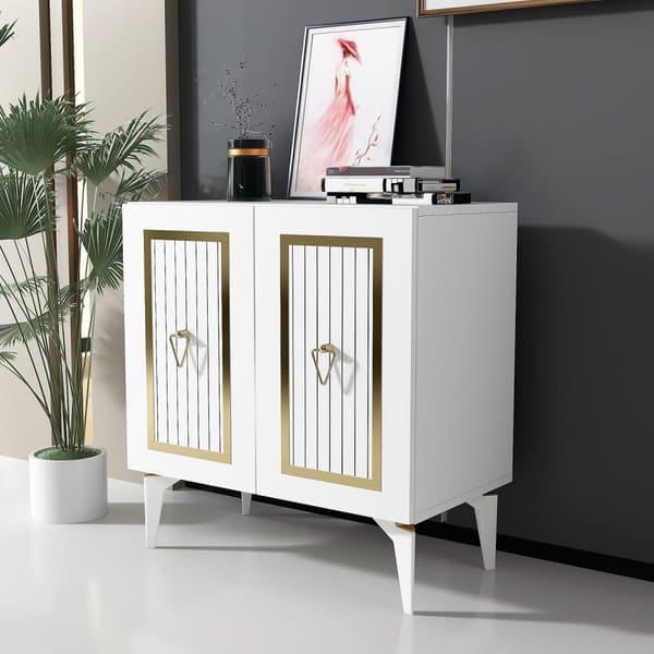 Konsol Capri - Hvid, Guld