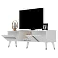 Miniatyrbild 5 av 7: TV-bänk Vania - Vit, Silver