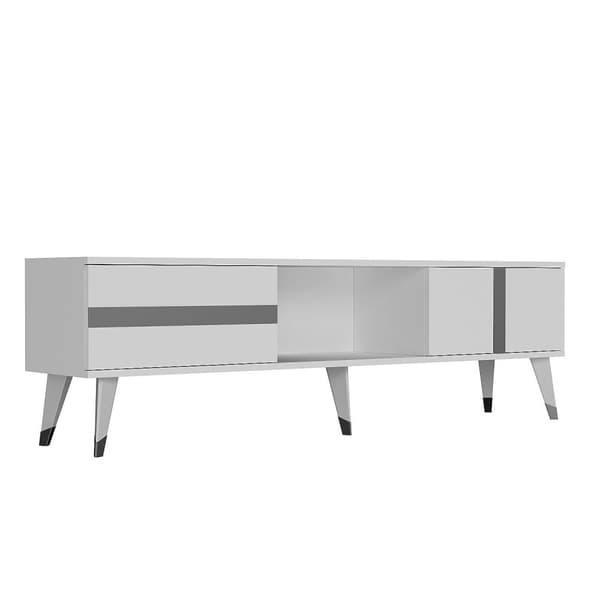 TV-bänk Vania - Vit, Silver