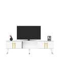 Miniatyrbild 3 av 5: TV-bänk Asel - Vit, Guld