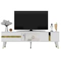 Miniatyrbilde 3 av 7: TV-stativ Vania - Hvit, Gull
