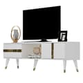 Miniatyrbilde 4 av 7: TV-stativ Vania - Hvit, Gull
