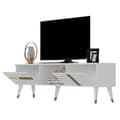 Miniatyrbilde 5 av 7: TV-stativ Vania - Hvit, Gull