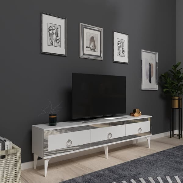 TV-stativ Ponny - Hvit, Sølv