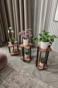 Miniatyrbilde 3 av 3: Plantestativ i tre Blomsterskrivebord Square - Valnøtt