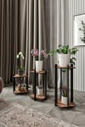 Miniatyrbilde 1 av 3: Plantestativ i tre Blomsterskrivebord Square - Valnøtt