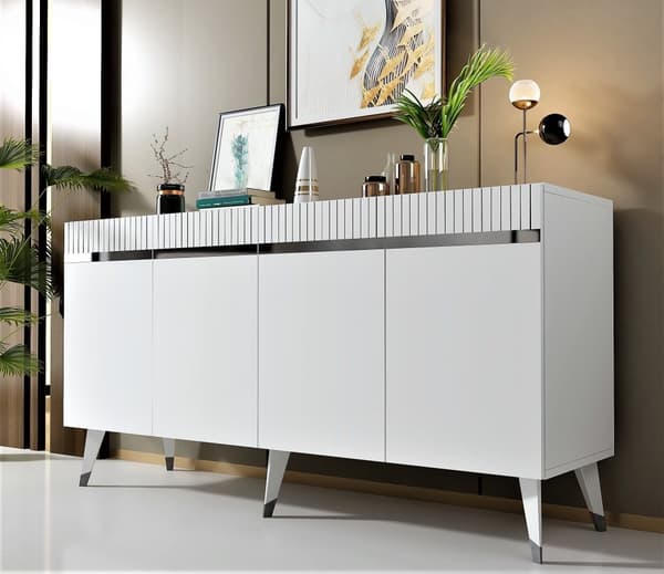 Console Defne - Hvit, Sølv