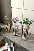Miniatyrbillede 2 af 3: Plantestativ i træ Blomsterskrivebord Rundt - Eg