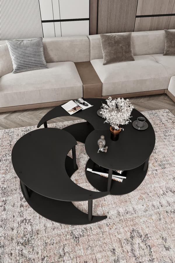 Sofabordsett Yin Yang 3 70 - Svart