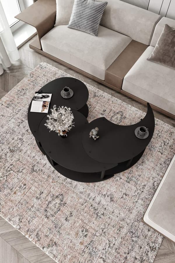 Sofabordsett Yin Yang 3 70 - Svart