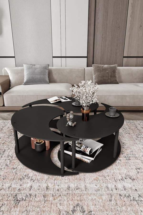 Sofabordsett Yin Yang 3 70 - Svart