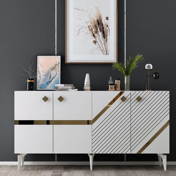 Konsoll Iris - Hvit, Gull