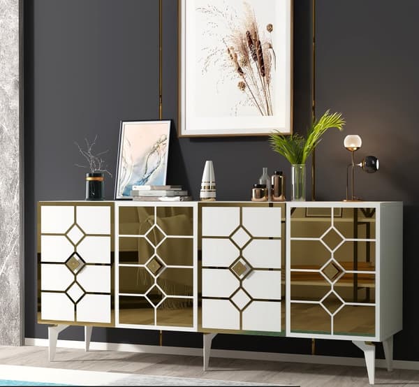 Konsol Irmak - Vit, Guld