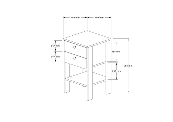 Nattbord Ruzisa - Hvit v2
