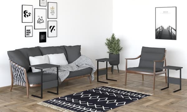 Pesäpöytä (3 kpl) Sali - musta, antrasiitti