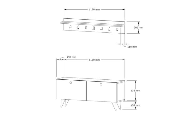 Hall Stand Rupa - Vit