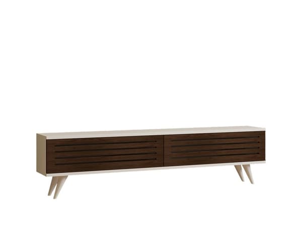 TV Stand Hill - Valnøtt, Hvit