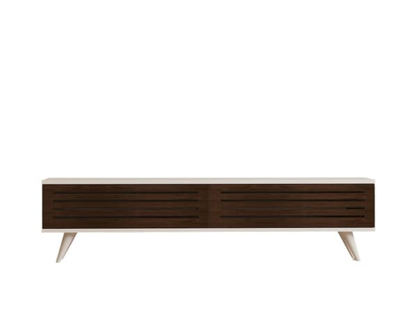 TV Stand Hill - Valnøtt, Hvit