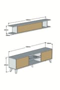 Miniatyrbilde 6 av 6: TV-enhet Italo - Hvit, Furu