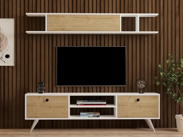TV-enhet Italo - Hvit, Furu