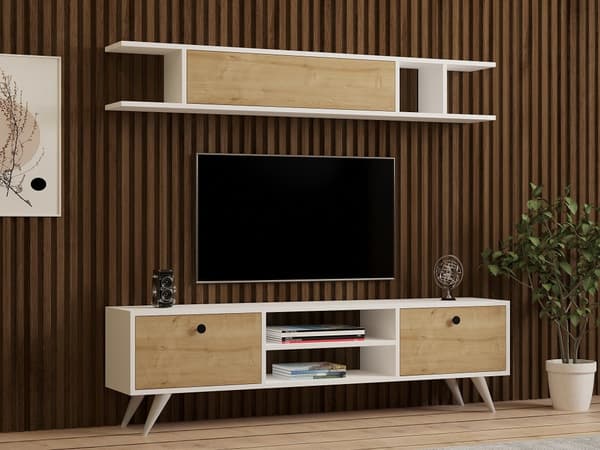 TV-enhet Italo - Hvit, Furu