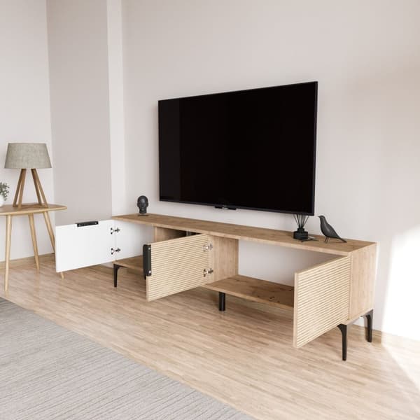 TV-stativ Tarz - Hvit, Eik