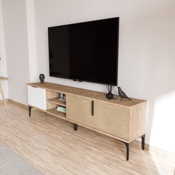 TV-stativ Tarz - Hvit, Eik