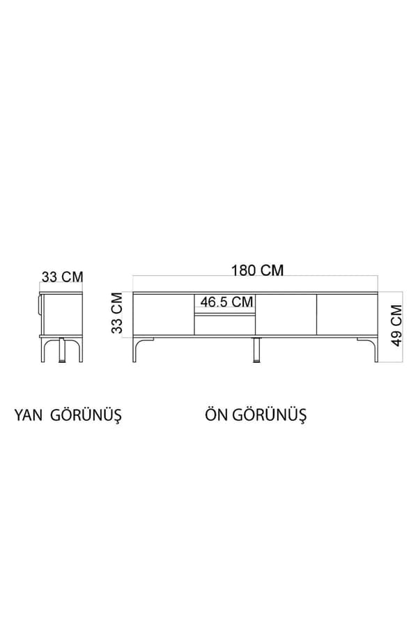 TV-stativ Tarz - Hvit, Eik