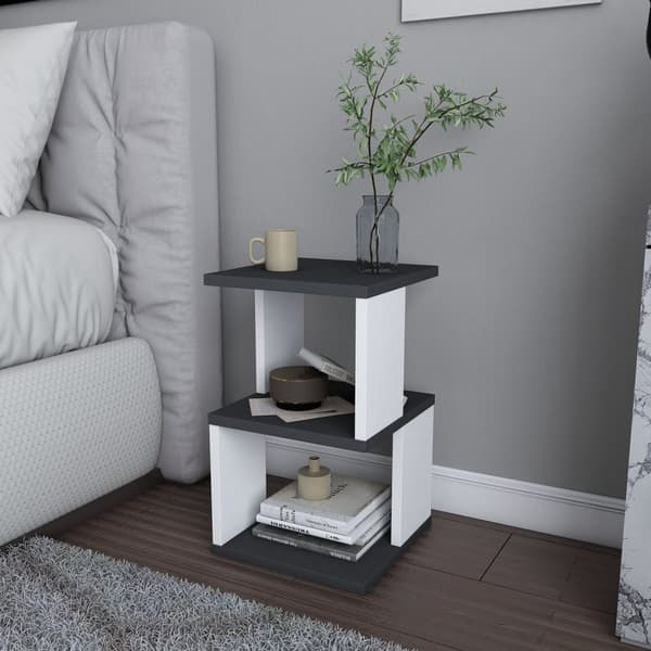 Natbord Carter - antracit, hvid