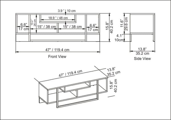 TV Stativ Asal 120 - Sort