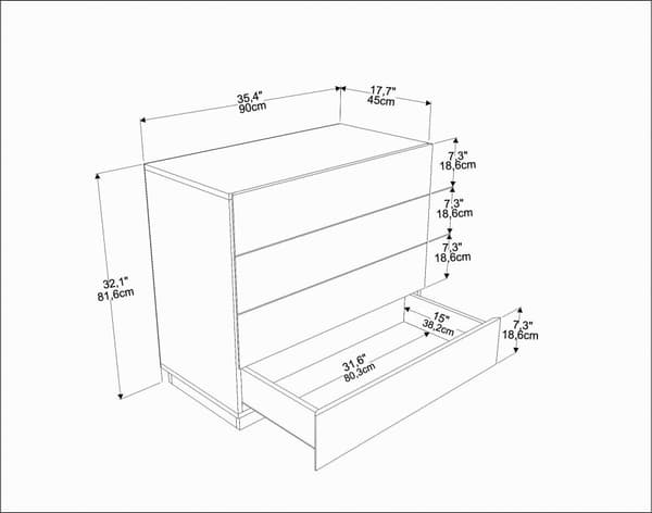 Kommode Lines - Eik
