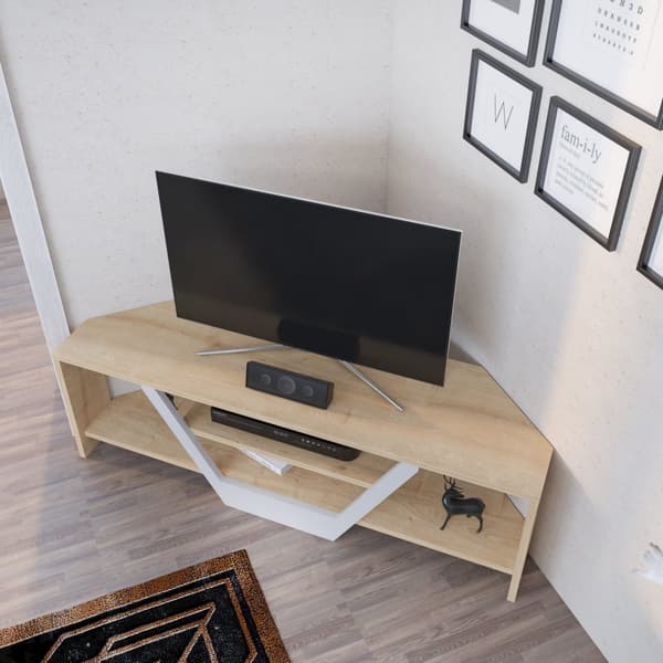 TV-bänk Sares - Ek, Vit