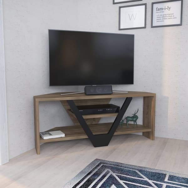 TV-stativ Karin - Valnøtt, Sort