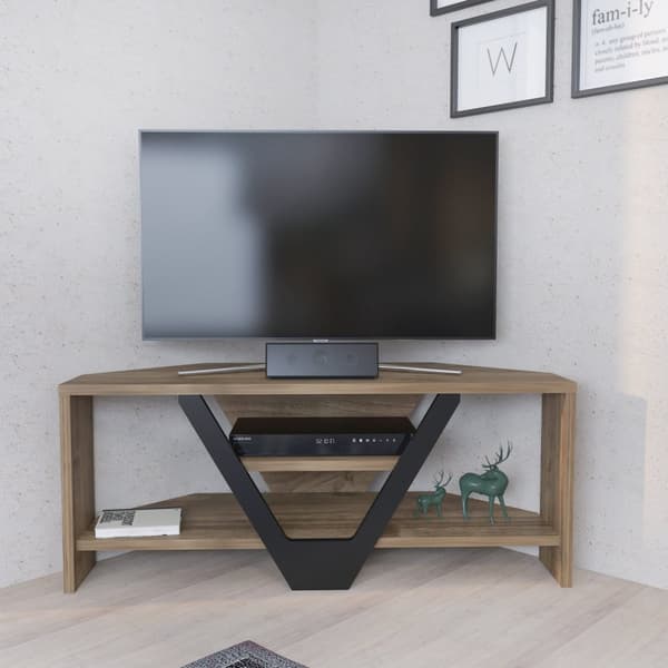 TV-stativ Karin - Valnøtt, Sort