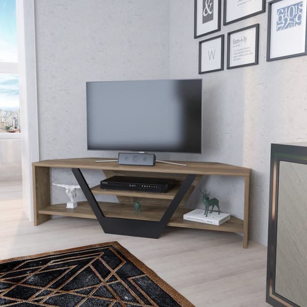 TV-bänk Sares - Valnöt, Svart