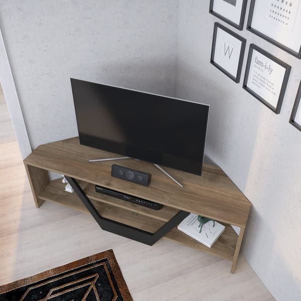 TV-bänk Sares - Valnöt, Svart