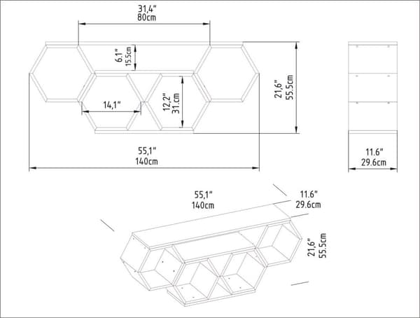 TV Stand Bal - Hvid, Sonomo