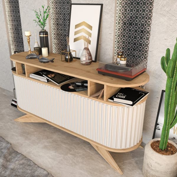 Sideboard Stor - Ek, Vit