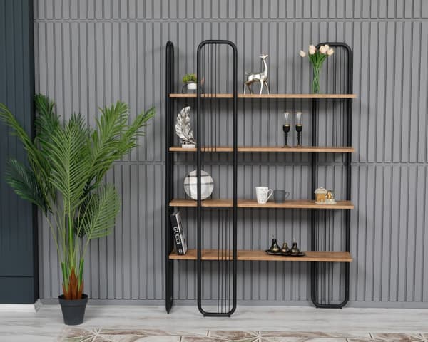Bokhylle Sierra - Atlantic Pine, Black