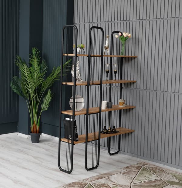 Bokhylle Sierra - Atlantic Pine, Black